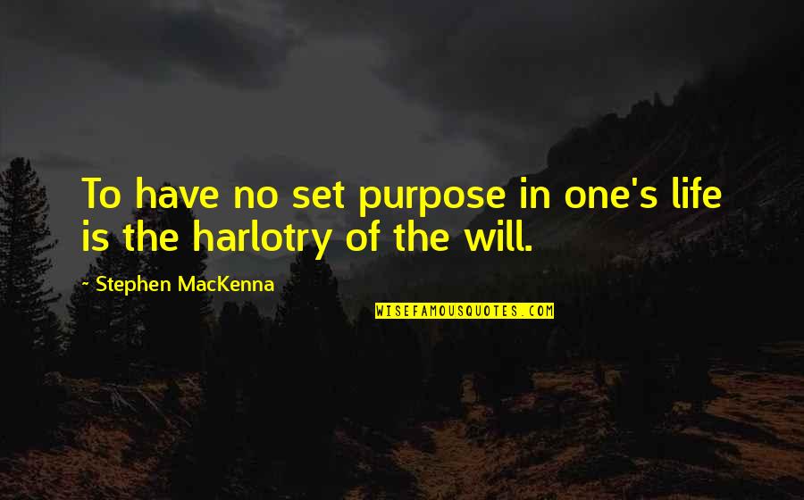 Wm Lloyd Garrison Quotes By Stephen MacKenna: To have no set purpose in one's life