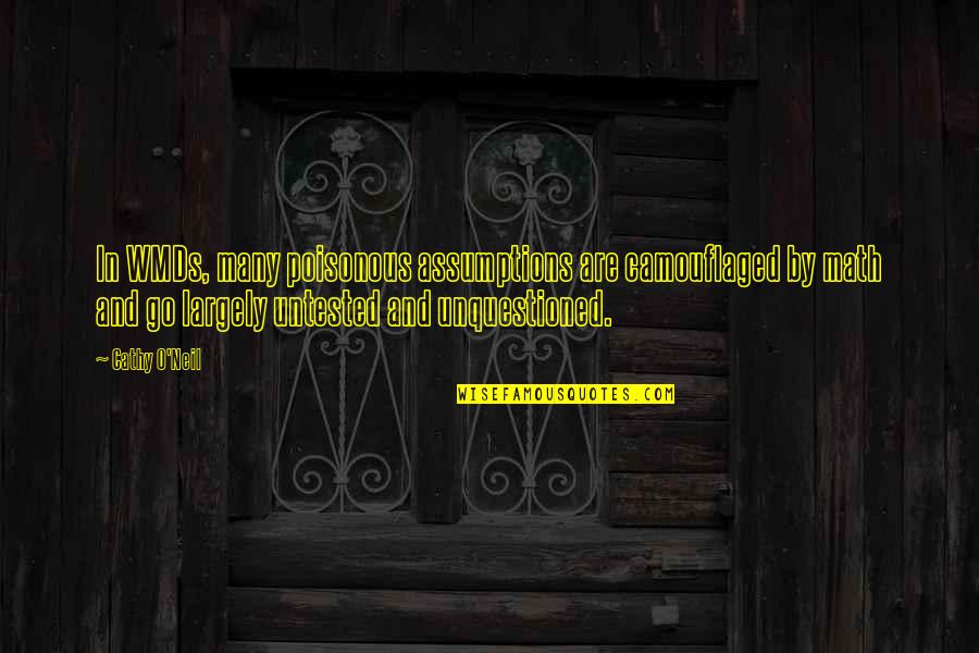 Wmds Quotes By Cathy O'Neil: In WMDs, many poisonous assumptions are camouflaged by