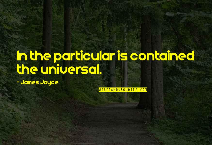 Wmi Query Quotes By James Joyce: In the particular is contained the universal.