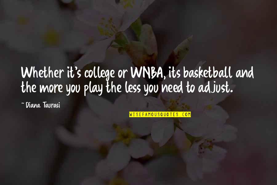Wnba Quotes By Diana Taurasi: Whether it's college or WNBA, its basketball and