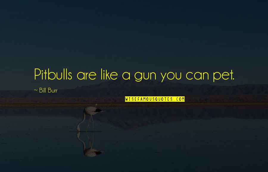 Wobegon Lake Quotes By Bill Burr: Pitbulls are like a gun you can pet. Wobegon Lake Quotes By Bill Burr: Pitbulls are like a gun you can pet.