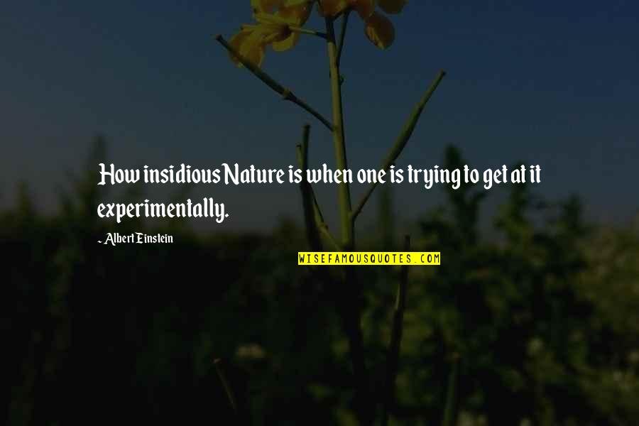 Woefully Quotes By Albert Einstein: How insidious Nature is when one is trying