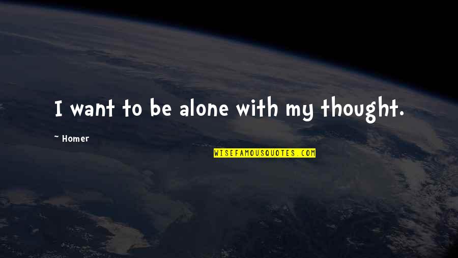 Woestijn Wereld Quotes By Homer: I want to be alone with my thought.