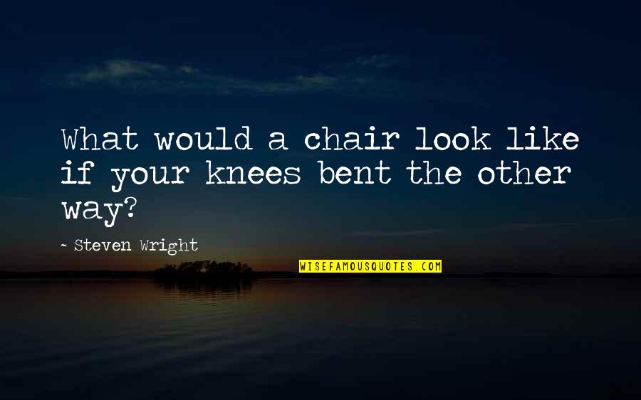 Wojakowski Brothers Quotes By Steven Wright: What would a chair look like if your Wojakowski Brothers Quotes By Steven Wright: What would a chair look like if your