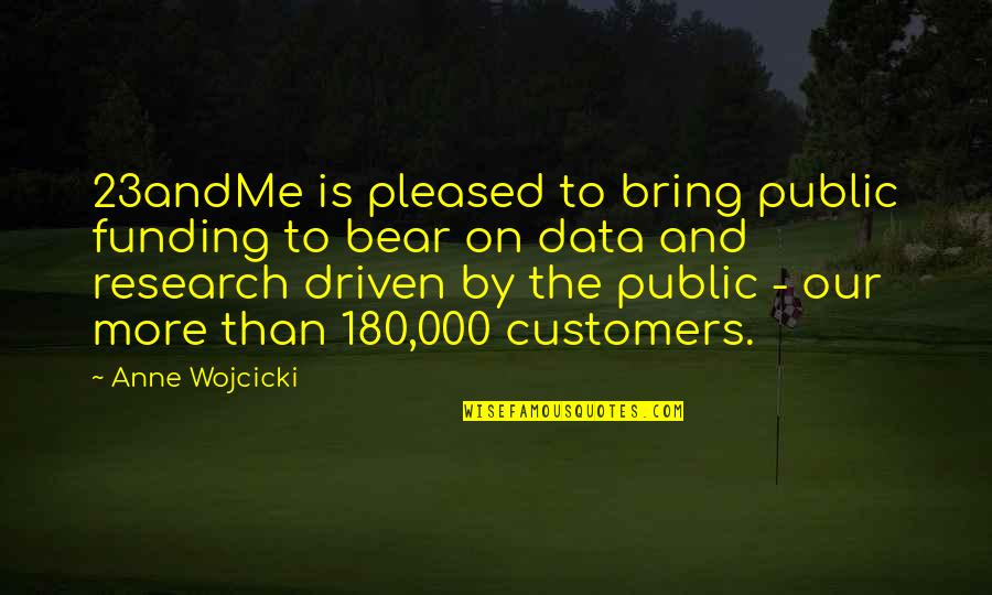 Wojcicki Quotes By Anne Wojcicki: 23andMe is pleased to bring public funding to