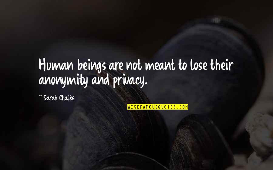 Wojna W Quotes By Sarah Chalke: Human beings are not meant to lose their