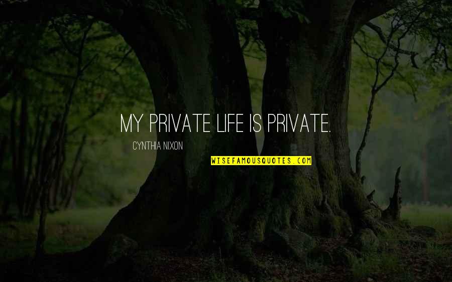 Wok Quotes By Cynthia Nixon: My private life is private. Wok Quotes By Cynthia Nixon: My private life is private.