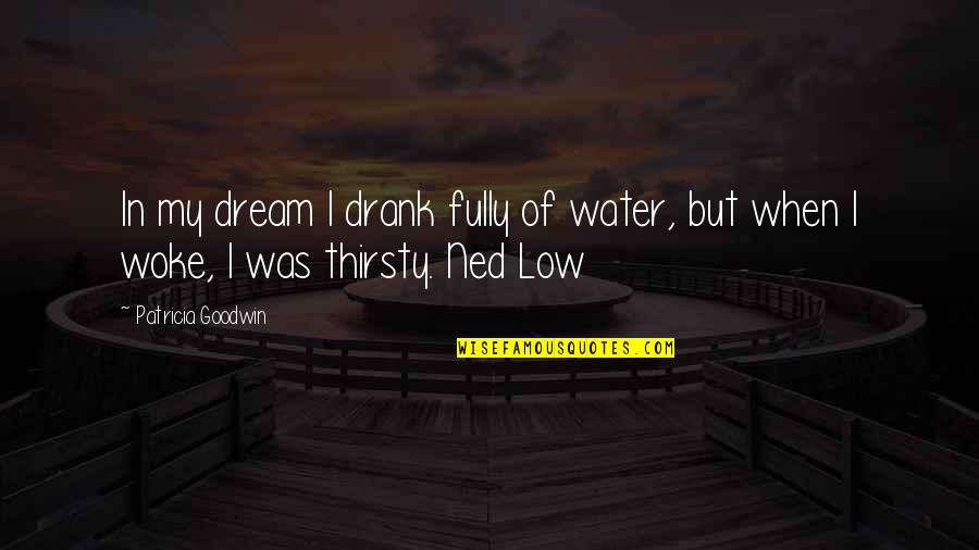 Woke Up Love Quotes By Patricia Goodwin: In my dream I drank fully of water,