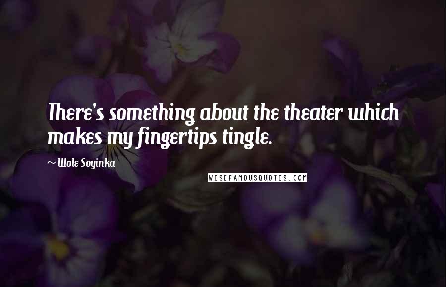 Wole Soyinka quotes: There's something about the theater which makes my fingertips tingle.