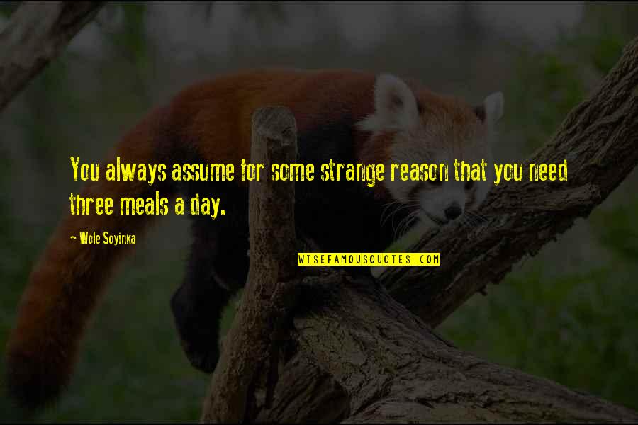 Wole Soyinka Quotes By Wole Soyinka: You always assume for some strange reason that