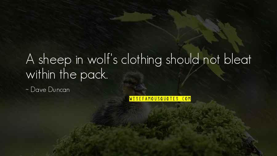 Wolf And Sheep Quotes By Dave Duncan: A sheep in wolf's clothing should not bleat