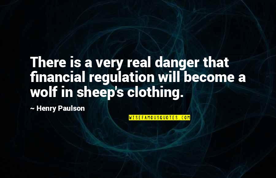 Wolf And Sheep Quotes By Henry Paulson: There is a very real danger that financial