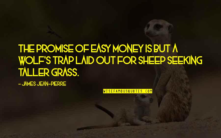 Wolf And Sheep Quotes By James Jean-Pierre: The promise of easy money is but a