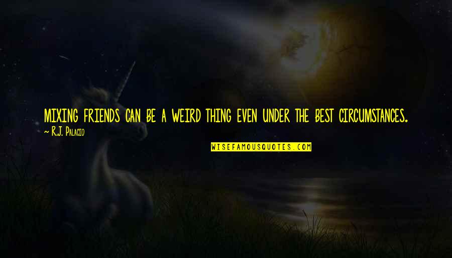 Wolfcat Tiktok Quotes By R.J. Palacio: mixing friends can be a weird thing even