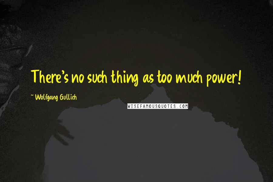 Wolfgang Gullich quotes: There's no such thing as too much power!