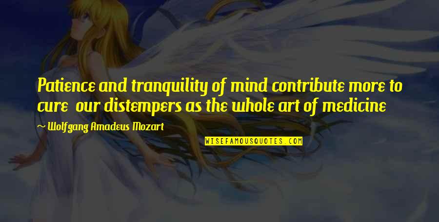 Wolfgang Mozart Quotes By Wolfgang Amadeus Mozart: Patience and tranquility of mind contribute more to Wolfgang Mozart Quotes By Wolfgang Amadeus Mozart: Patience and tranquility of mind contribute more to