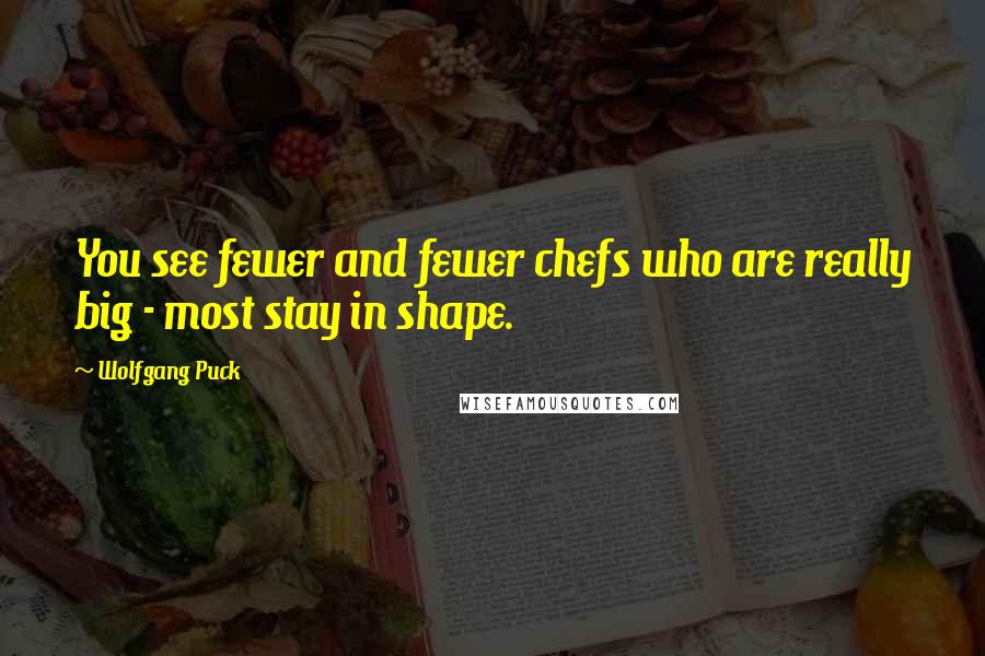 Wolfgang Puck quotes: You see fewer and fewer chefs who are really big - most stay in shape.