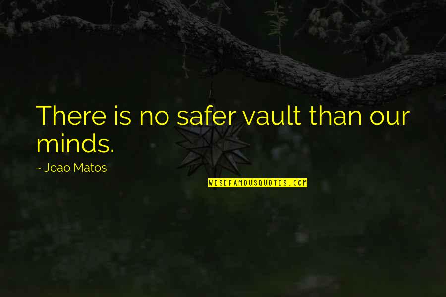 Wolfpack Quote Quotes By Joao Matos: There is no safer vault than our minds. Wolfpack Quote Quotes By Joao Matos: There is no safer vault than our minds.