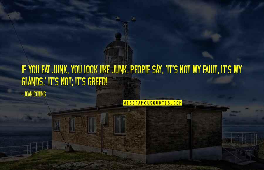Wolitzky Taylor Quotes By Joan Collins: If you eat junk, you look like junk.