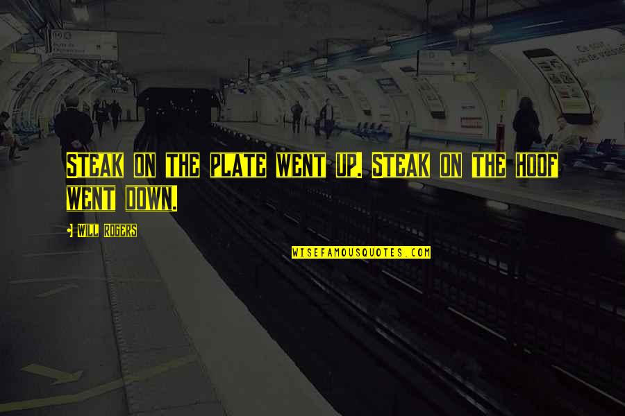 Wollner Cedar Quotes By Will Rogers: Steak on the plate went up. Steak on Wollner Cedar Quotes By Will Rogers: Steak on the plate went up. Steak on