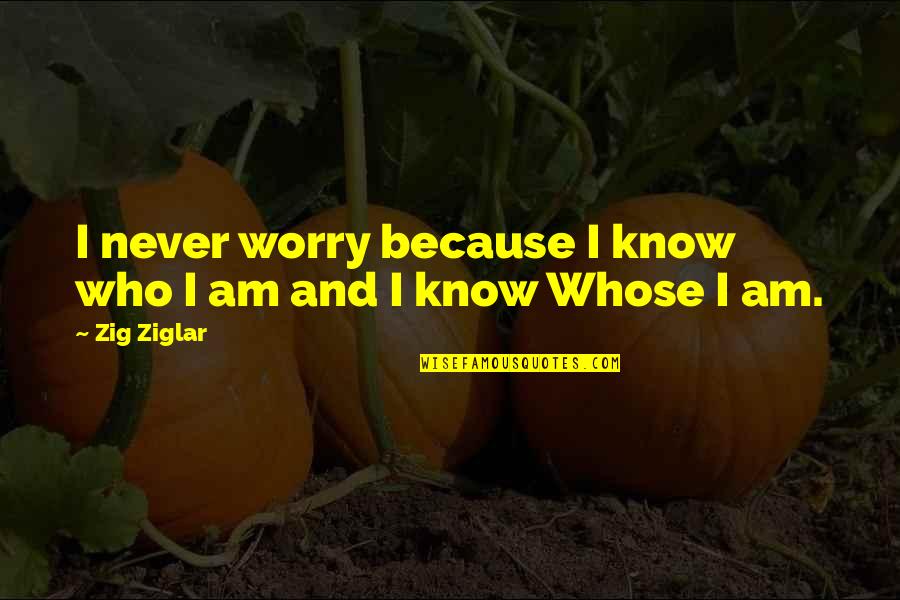 Wollstonecraft Quote Quotes By Zig Ziglar: I never worry because I know who I
