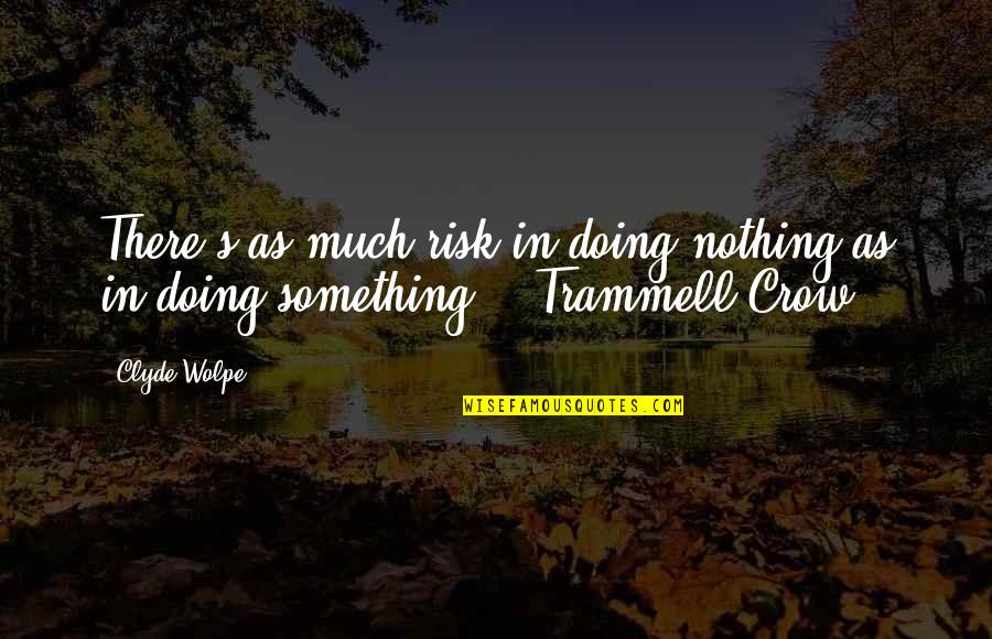 Wolpe Quotes By Clyde Wolpe: There's as much risk in doing nothing as
