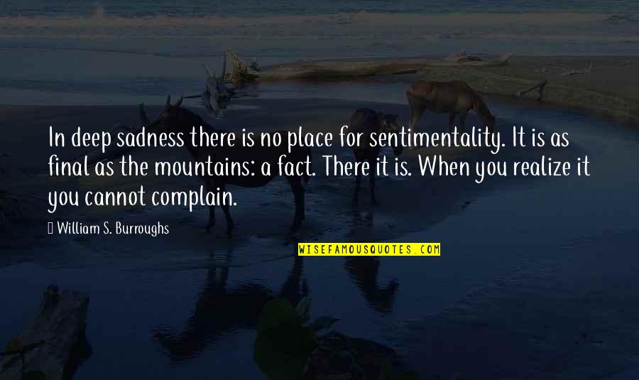 Wolston And Associates Quotes By William S. Burroughs: In deep sadness there is no place for Wolston And Associates Quotes By William S. Burroughs: In deep sadness there is no place for