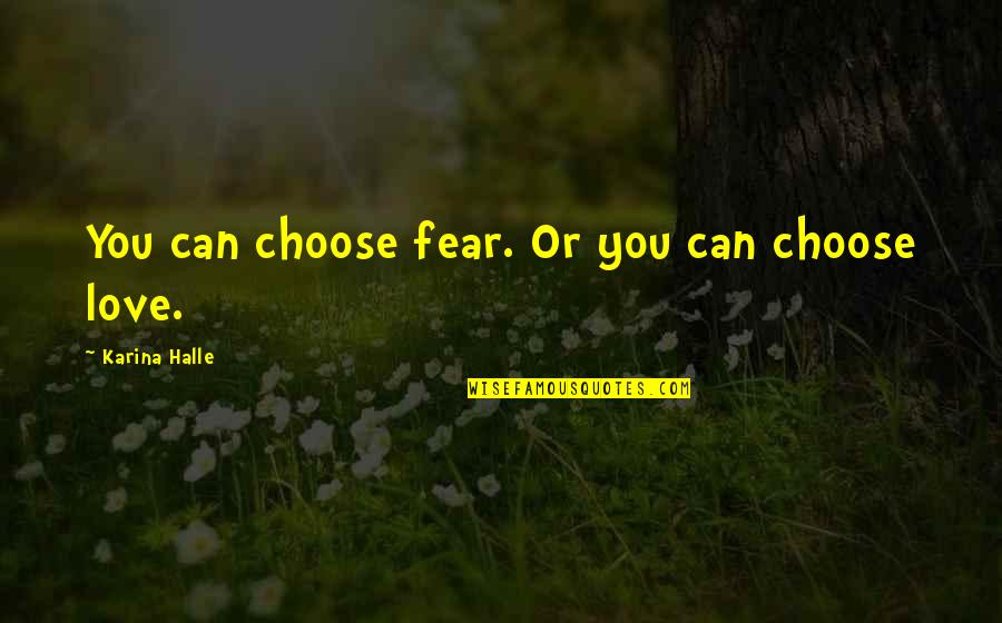 Wolverine The Moon Quotes By Karina Halle: You can choose fear. Or you can choose
