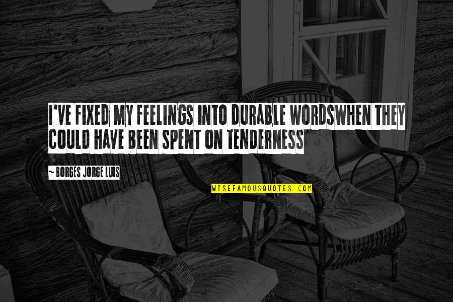 Wolvesness Quotes By BORGES JORGE LUIS: I've fixed my feelings into durable wordswhen they