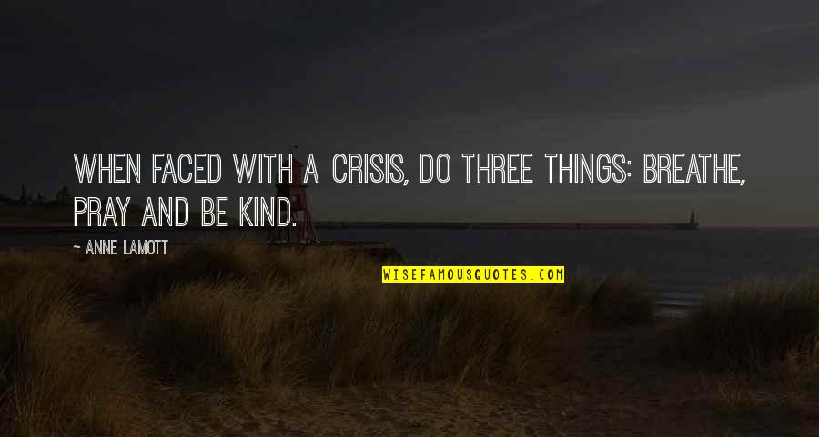 Womans Worth Quotes By Anne Lamott: When faced with a crisis, do three things: