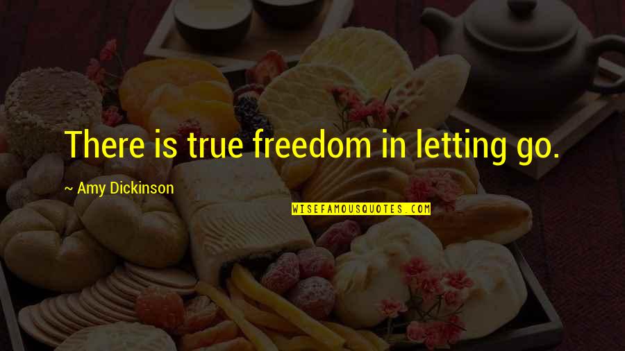 Women Freedom Quotes By Amy Dickinson: There is true freedom in letting go.