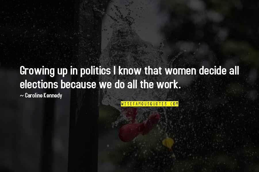 Women In Politics Quotes By Caroline Kennedy: Growing up in politics I know that women