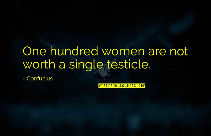 Women Of Worth Quotes By Confucius: One hundred women are not worth a single
