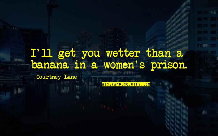 Women'll Quotes By Courtney Lane: I'll get you wetter than a banana in