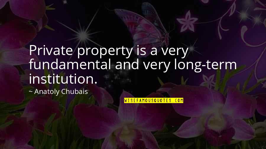 Womens Body Shape Quotes By Anatoly Chubais: Private property is a very fundamental and very