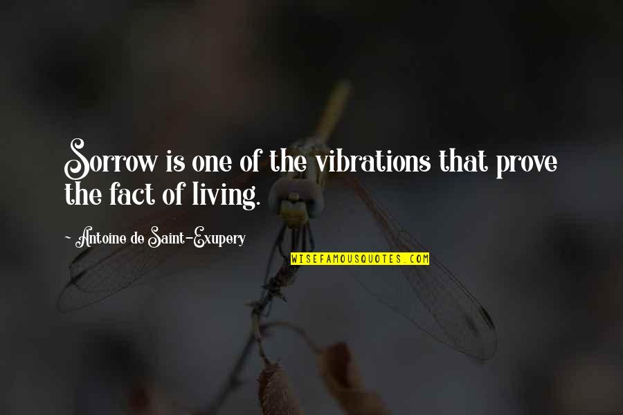 Womens Day Flower Quotes By Antoine De Saint-Exupery: Sorrow is one of the vibrations that prove