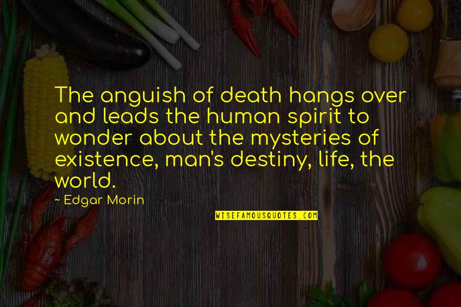 Wonder About Life Quotes By Edgar Morin: The anguish of death hangs over and leads Wonder About Life Quotes By Edgar Morin: The anguish of death hangs over and leads