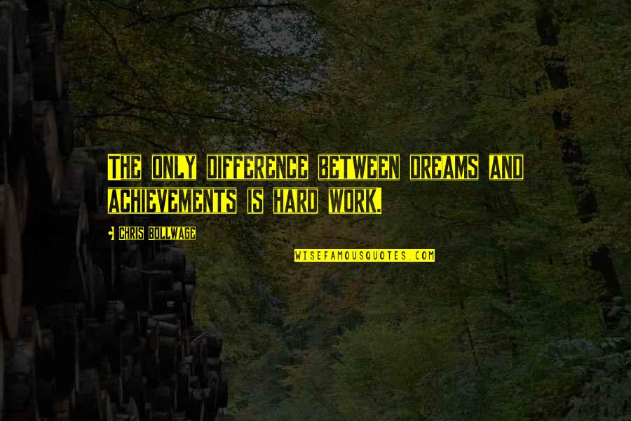 Wonder Pill Quotes By Chris Bollwage: The only difference between dreams and achievements is Wonder Pill Quotes By Chris Bollwage: The only difference between dreams and achievements is