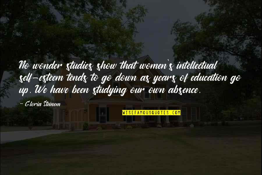 Wonder Years Quotes By Gloria Steinem: No wonder studies show that women's intellectual self-esteem