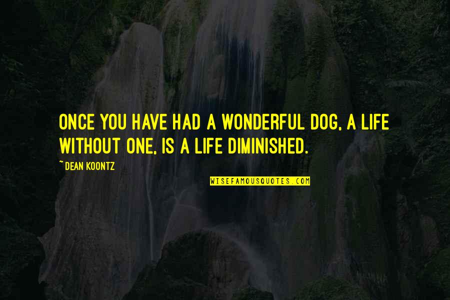 Wonderful Dog Quotes By Dean Koontz: Once you have had a wonderful dog, a