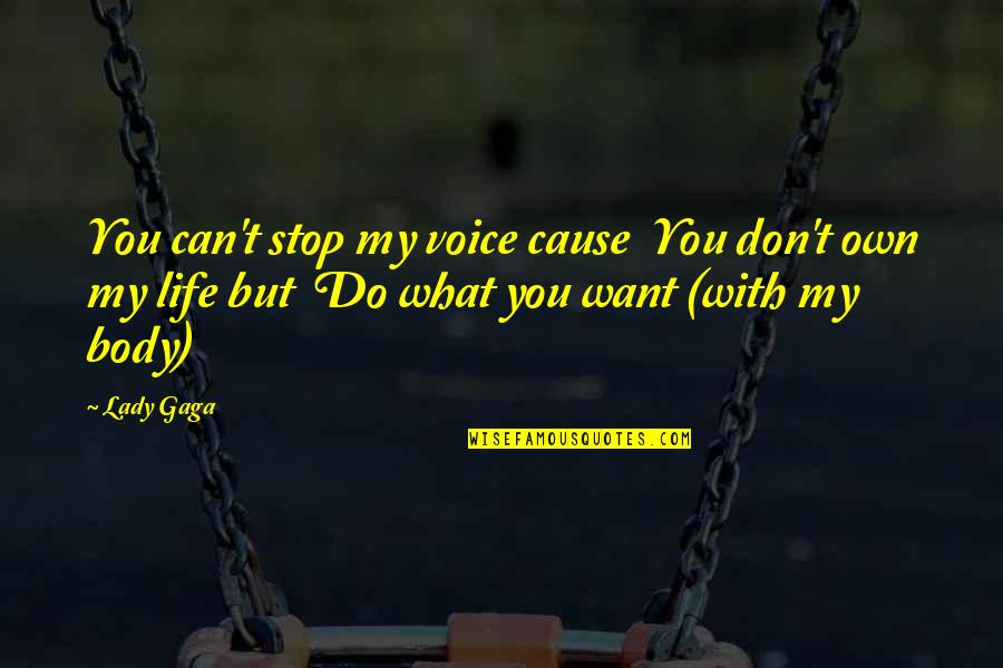 Wonderful Evening Quotes By Lady Gaga: You can't stop my voice cause You don't
