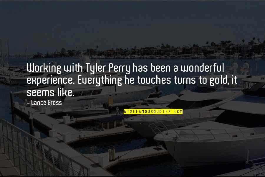 Wonderful Experience Quotes By Lance Gross: Working with Tyler Perry has been a wonderful