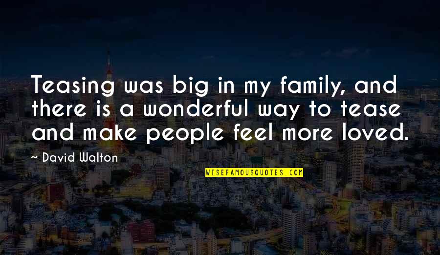 Wonderful Family Quotes By David Walton: Teasing was big in my family, and there