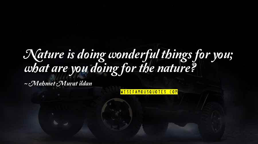 Wonderful Nature Quotes By Mehmet Murat Ildan: Nature is doing wonderful things for you; what