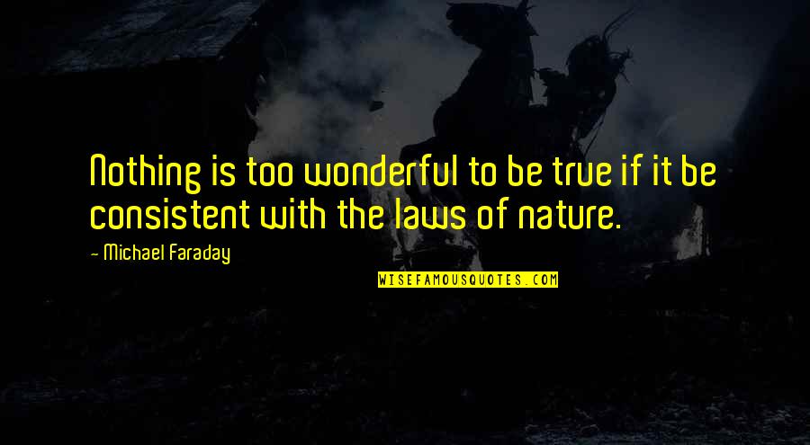 Wonderful Nature Quotes By Michael Faraday: Nothing is too wonderful to be true if