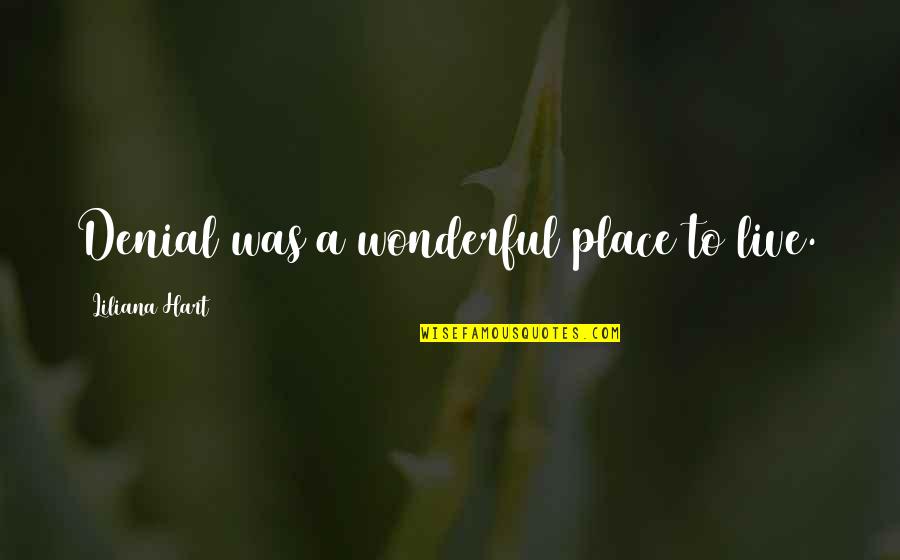 Wonderful Place Quotes By Liliana Hart: Denial was a wonderful place to live.