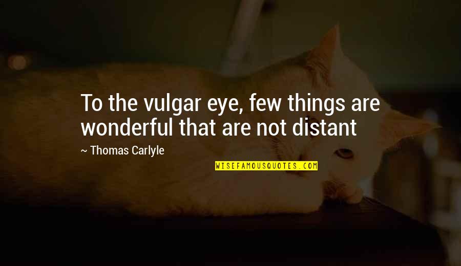 Wonderful Things Quotes By Thomas Carlyle: To the vulgar eye, few things are wonderful