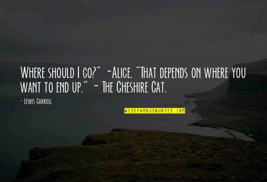 Wonderland's Quotes By Lewis Carroll: Where should I go?" -Alice. "That depends on