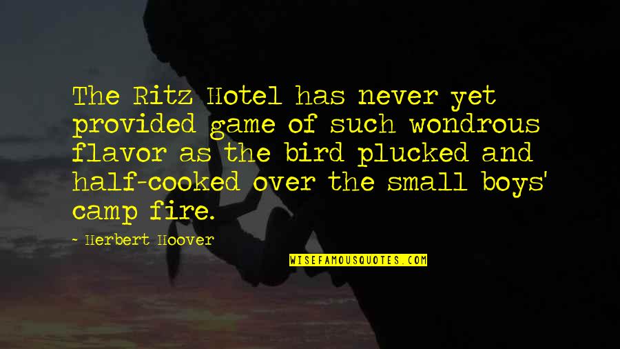 Wondrous Quotes By Herbert Hoover: The Ritz Hotel has never yet provided game