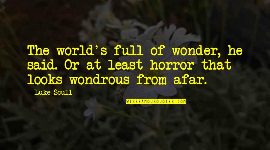 Wondrous Quotes By Luke Scull: The world's full of wonder, he said. Or